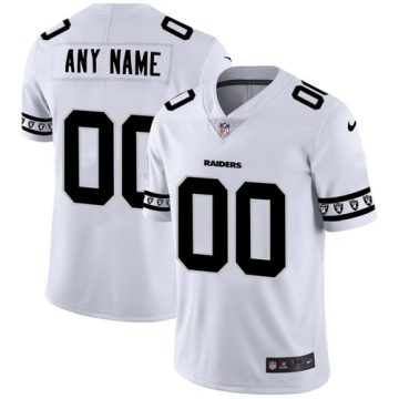 Custom Oakland Raiders White Team Logo Vapor Limited Football Jersey