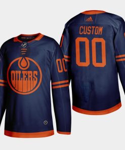 Custom Oilers 2019-20 Alternate Blue Player Jersey