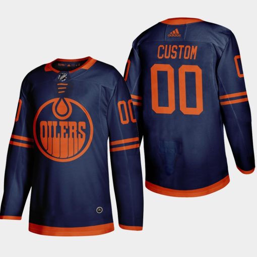 Custom Oilers 2019-20 Alternate Blue Player Jersey