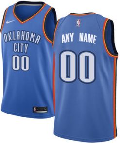 Custom Oklahoma City Thunder Blue Swingman Icon Edition Jersey