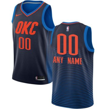 Custom Oklahoma City Thunder Navy Jersey