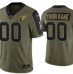 Custom Olive Arizona Cardinals Active Player 2021 Salute To Service Limited Stitched Jersey