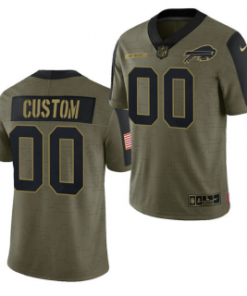 Custom Olive Buffalo Bills Active Player 2021 Salute To Service Limited Stitched Jersey