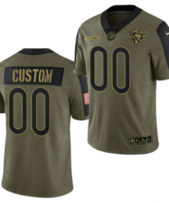 Custom Olive Chicago Bears Active Player 2021 Salute To Service Limited Stitched Jersey