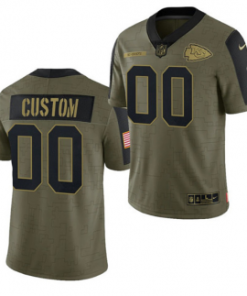 Custom Olive Kansas City Chiefs Active Player 2021 Salute To Service Limited Stitched Jersey
