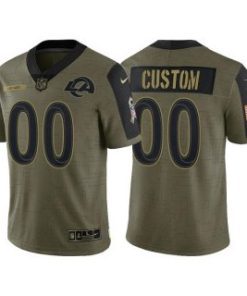 Custom Olive Los Angeles Rams Active Player 2021 Salute To Service Limited Stitched Jersey