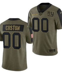 Custom Olive New York Giants Active Player 2021 Salute To Service Limited Stitched Jersey