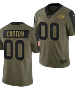 Custom Olive Tampa Bay Buccaneers Active Player 2021 Salute To Service Limited Stitched Jersey