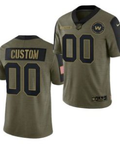 Custom Olive Washington Football Team Active Player 2021 Salute To Service Limited Stitched Jersey