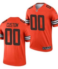 Custom Orange Cleveland Browns Active Player Inverted Legend Football Jersey