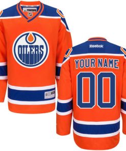 Custom Orange Edmonton Oilers Premier Alternate Jersey