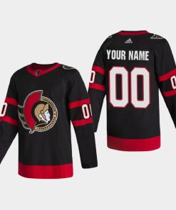 Custom Ottawa Senators 2020-21 Home 2d Pro Black Jersey