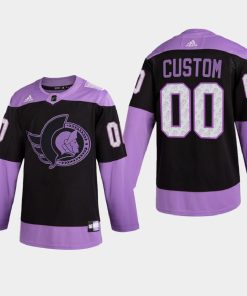 Custom Ottawa Senators 2021 Hockey Fights Cancer Night Purple Jersey