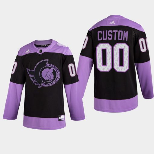 Custom Ottawa Senators 2021 Hockey Fights Cancer Night Purple Jersey