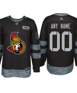 Custom Ottawa Senators Black 1917 2017 100th Anniversary Jersey