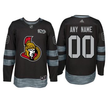 Custom Ottawa Senators Black 1917 2017 100th Anniversary Jersey