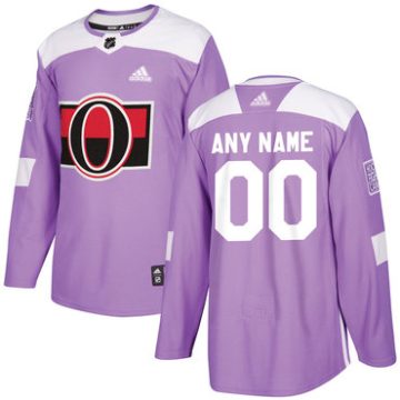 Custom Ottawa Senators Purple Pink Hockey Fights Cancer Practice Jersey
