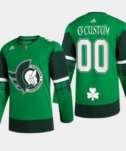 Custom Ottawa Senators St Patrick Green Warm-up 2022 Jersey