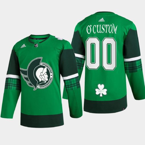 Custom Ottawa Senators St Patrick Green Warm-up 2022 Jersey