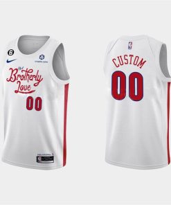Custom Philadelphia 76ers Active Player 2022-23 White City Edition Stitched Basketball Jersey
