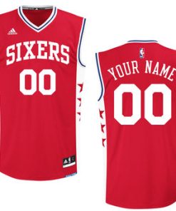 Custom Philadelphia 76ers Adidas Red Alternate Jersey