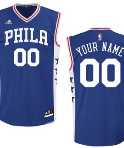 Custom Philadelphia 76ers Adidas Royal Road Jersey