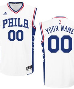 Custom Philadelphia 76ers Adidas White Home Jersey