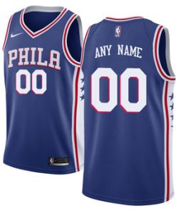 Custom Philadelphia 76ers Blue Swingman Icon Edition Jersey
