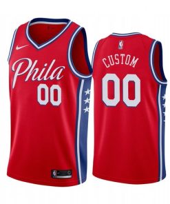 Custom Philadelphia 76ers Red 2019 20 Statement Edition Jersey