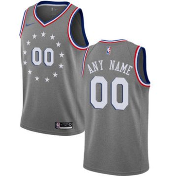 Custom Philadelphia 76ers Swingman Gray City Edition Jersey