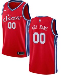 Custom Philadelphia 76ers Swingman Red Alternate Statement Edition Jersey