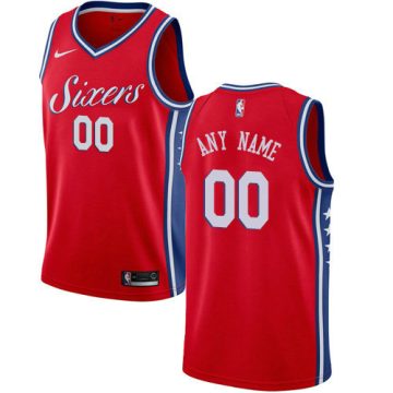 Custom Philadelphia 76ers Swingman Red Alternate Statement Edition Jersey