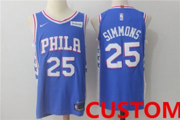 Custom Philadelphia 76ers New Royal Blue 2017 2018 Swingman Jersey