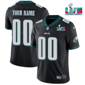 Custom Philadelphia Eagles Active Player Black Super Bowl Lvii Patch Vapor Untouchable Limited Stitched Jersey
