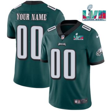 Custom Philadelphia Eagles Active Player Green Super Bowl Lvii Patch Vapor Untouchable Limited Stitched Jersey