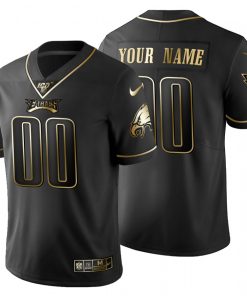 Custom Philadelphia Eagles Black Golden Limited Football 100 Jersey
