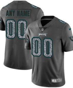 Custom Philadelphia Eagles Gray Static Vapor Untouchable Limited Football Jersey