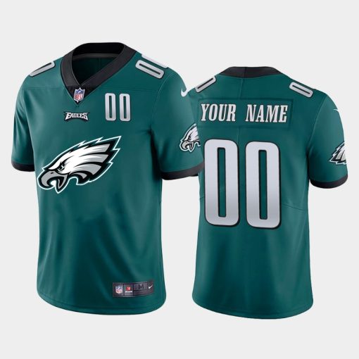 Custom Philadelphia Eagles Green Team Big Logo Number Vapor Untouchable Limited Jersey