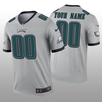 Custom Philadelphia Eagles Silver Inverted Legend Jersey