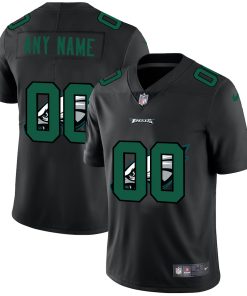 Custom Philadelphia Eagles Team Logo Dual Overlap Limited Football Jersey Black