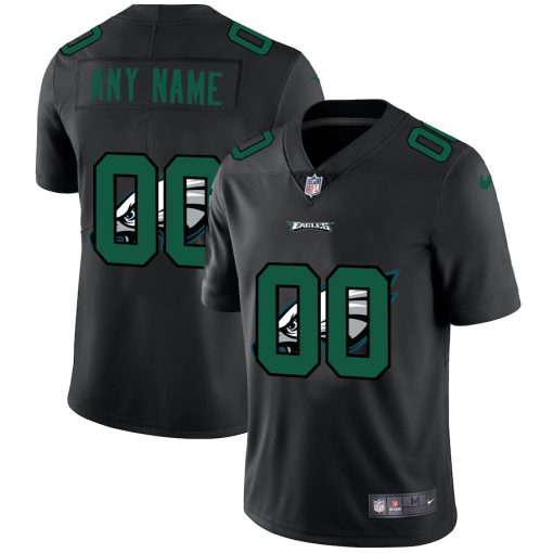 Custom Philadelphia Eagles Team Logo Dual Overlap Limited Football Jersey Black