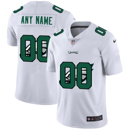 Custom Philadelphia Eagles White Team Big Logo Vapor Untouchable Limited Jersey