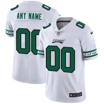 Custom Philadelphia Eagles White Team Logo Vapor Limited Football Jersey