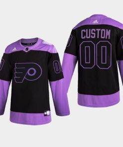 Custom Philadelphia Flyers 2021 Hockey Fights Cancer Night Purple Jersey