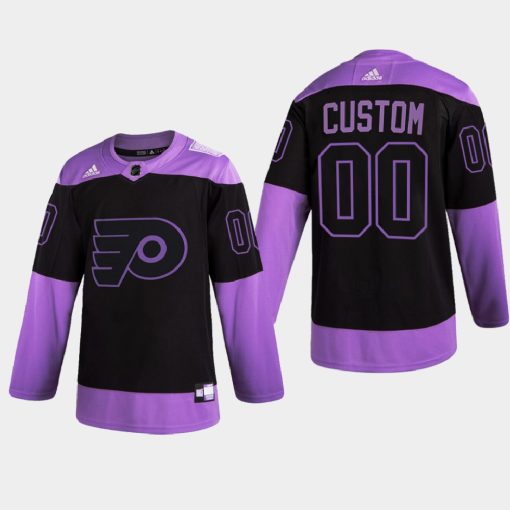 Custom Philadelphia Flyers 2021 Hockey Fights Cancer Night Purple Jersey