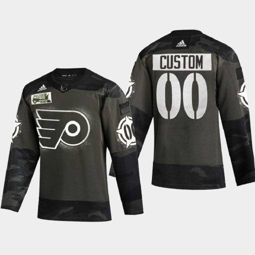 Custom Philadelphia Flyers 2021 Military Appreciation Night Camo Jersey