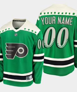 Custom Philadelphia Flyers 2021 St Patrick's Day Green Jersey
