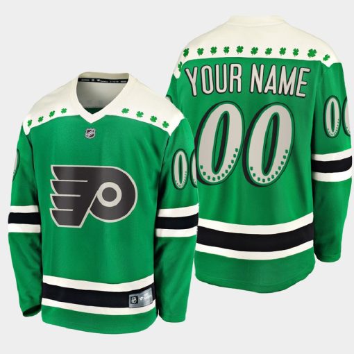 Custom Philadelphia Flyers 2021 St Patrick's Day Green Jersey