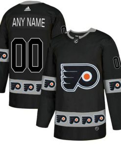 Custom Philadelphia Flyers Black Team Logos Fashion Jersey