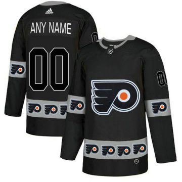 Custom Philadelphia Flyers Black Team Logos Fashion Jersey